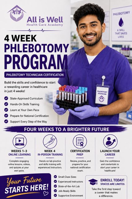 4-Week Phlebotomy program card