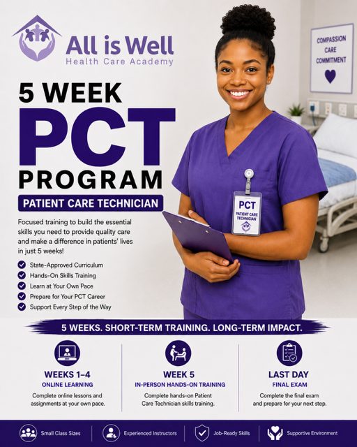 5-Week Patient Care Technician program card