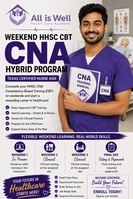 Weekend HHSC CBT CNA program card